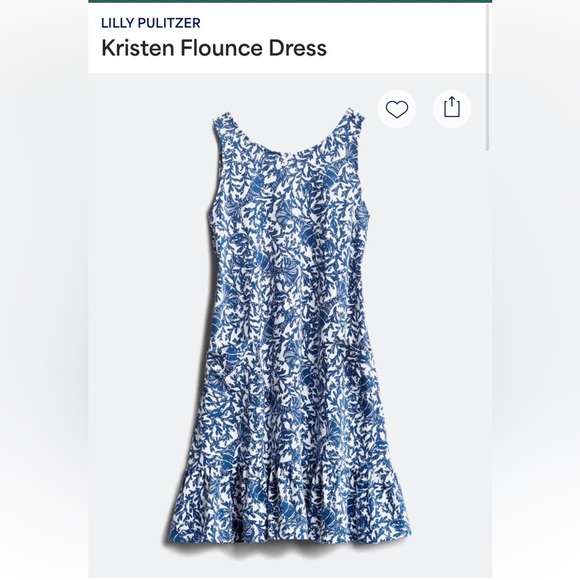 Lilly Pulitzer Blue and White Floral Women Dress - Picture 2 of 6